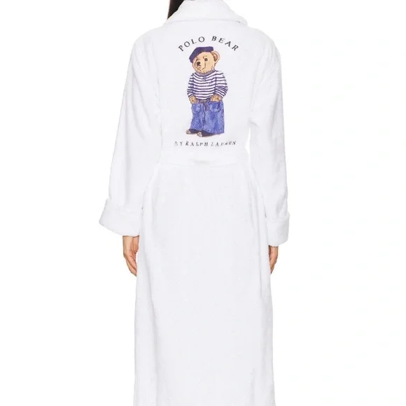 NWT Ralph Lauren White Terry Cloth Robe - Picture 7 of 8
